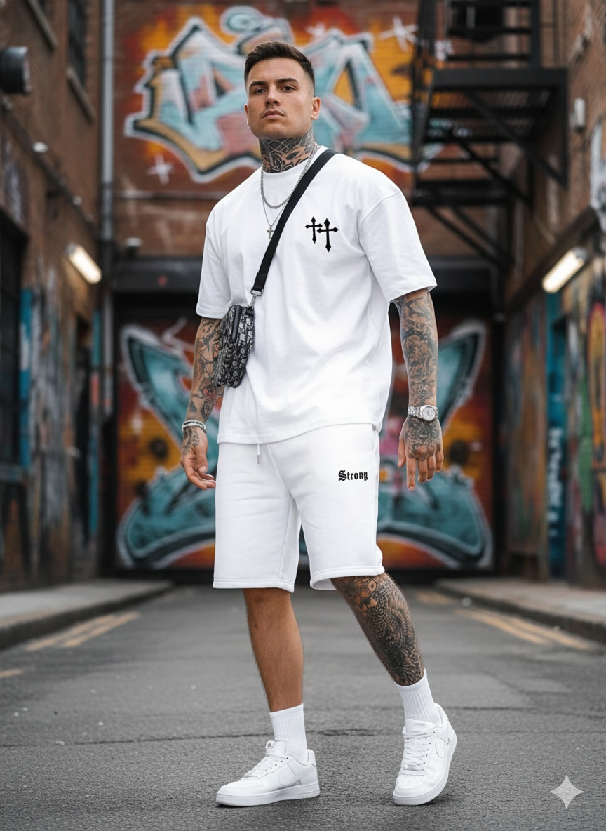 Conjunto de camiseta y pantalones cortos oversize