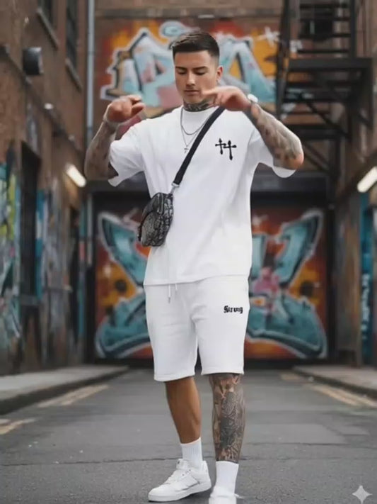 Conjunto de camiseta y pantalones cortos oversize